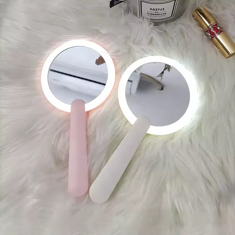 Portable handheld LED mirror