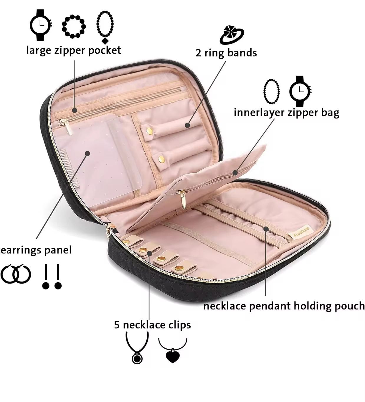 Custom Travel Jewelry case bag